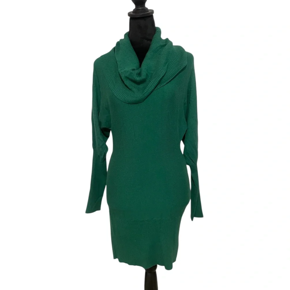 Arden B Emerald Green Cowl Neck Sweater,Sweater Dress, Medium - Picture 1 of 6